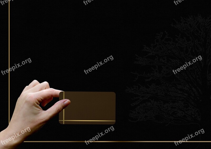 Business Card Hand Present Give Note