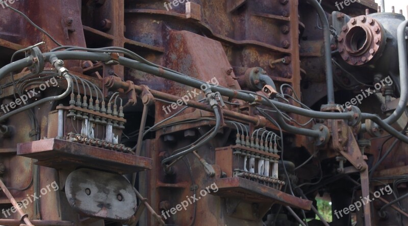 Old Rusty Marine Diesel Diesel Engine Industry