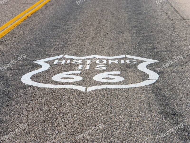 Usa Route 66 History Asphalt Road