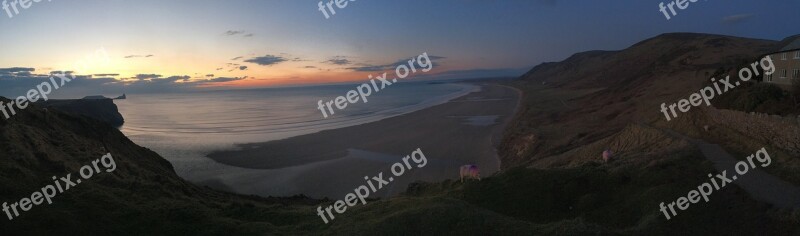 Panoramic Nature Dawn Landscape Sunset