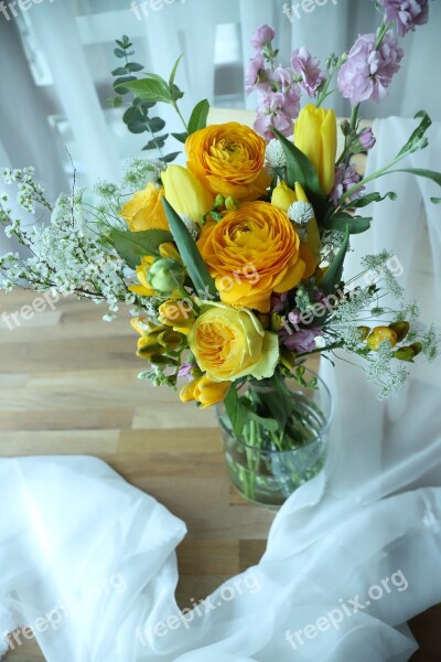 Flowers Bouquet De Fleurs Vase Plants Floral