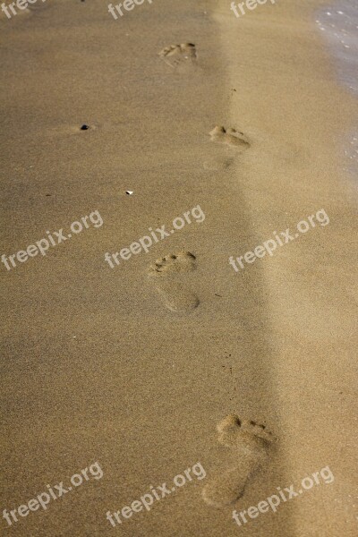 Sand Beach Footprint Coast Sea