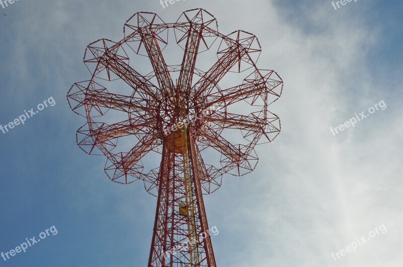 Coney Island Parachute Jump Amusements Free Photos