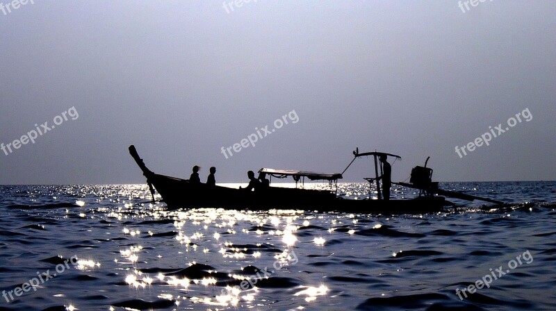 Thailand Phuket Boat Sunset Free Photos