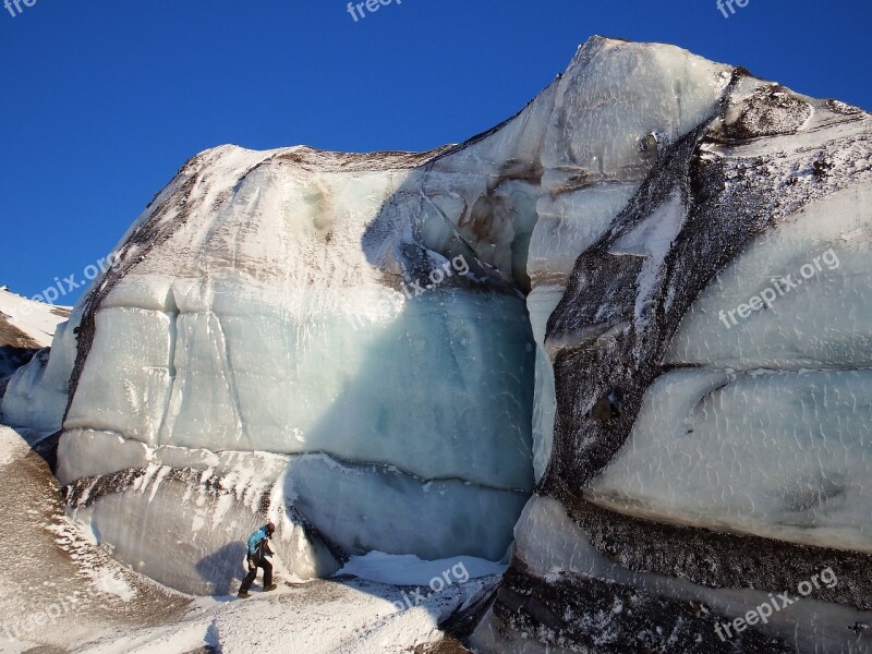 Glacier Volcano Blocks Kamchatka The Volcano Avachinsky