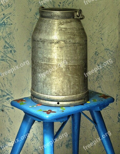 Milk Can Milking Stool Pot Stool Metal