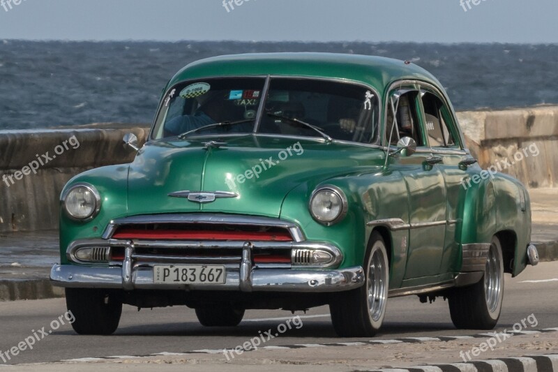 Cuba Havana Malecòn Almendron Car