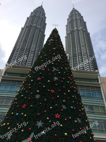 Christmas Kuala Lumpur Twin Towers Malaysia Petronas