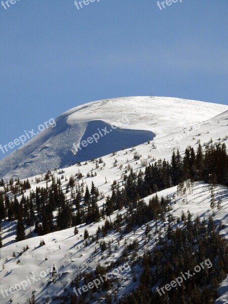 Mountain Snow Loose Snow Avalanches Alpine Winter