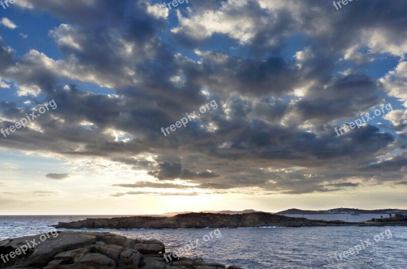 Greece Sea Water Sky Blue