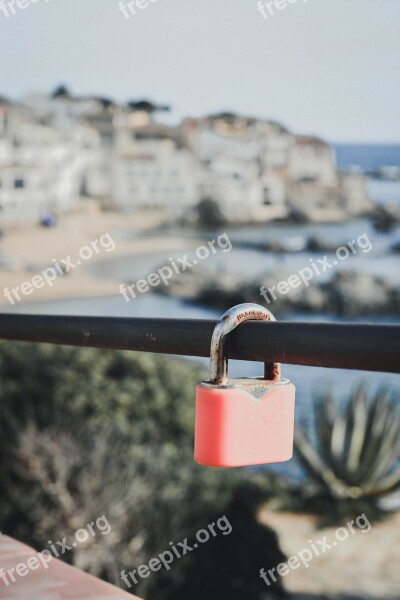 Padlock Love Landscape Mediterranean Romantic