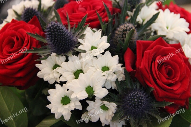 Bouquet Commemoration Blue White Red France Commemorate