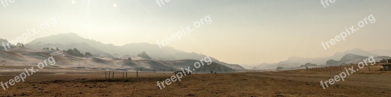 Mountains Haze Winter Road Dirt Road