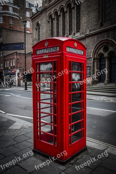 Telephone Booth Telephone English Traditional Vintage