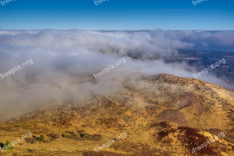 Landscape Mountain Volcano Hill Fog