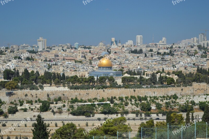 Jerusalem Israel Dome Of The Rock Mount Of Olives Free Photos