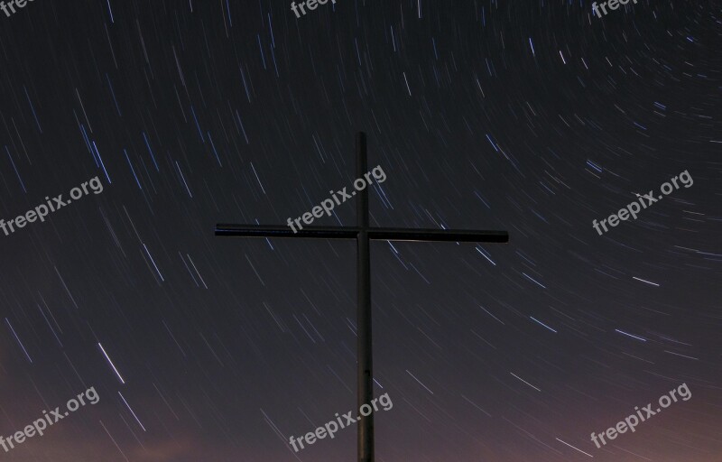 Slovakia Star Trails The Galaxy Night The Sky