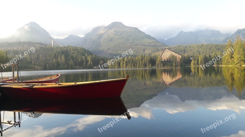 Lake Boat Mountain Water Nostalgia