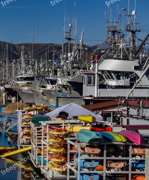 Harbor Ventura Harbor Boats Water Fishing