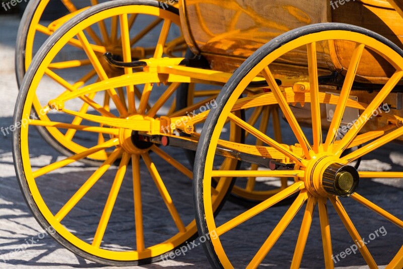 Carriage Wheels Yellow Wheel Cart