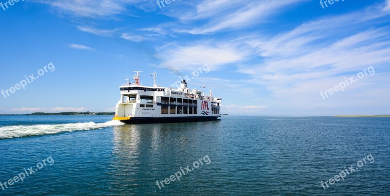 Ferry Crossing Departure Ship Sea