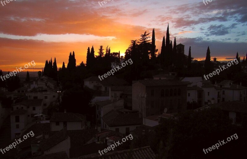 Albaicín Granada Spain Sunset Andalucia