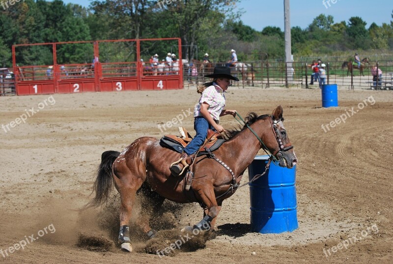 Rodeo Barrel Racing Cowgirl Equine Free Photos