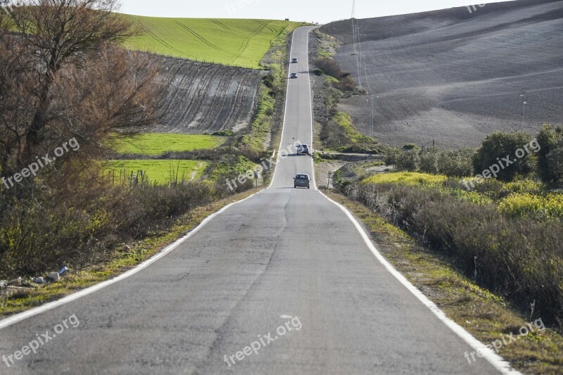 Road Guidance Nature Asphalt Highway