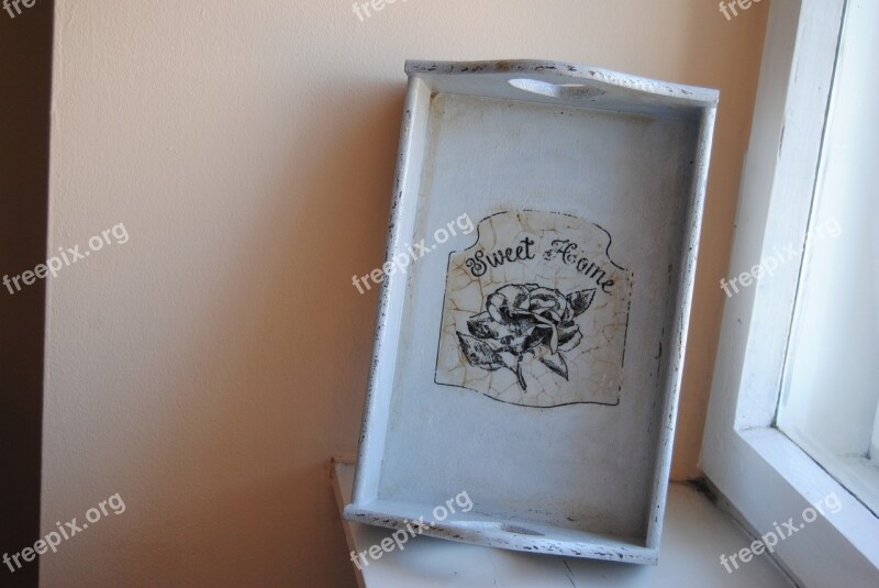 Tray Morning Wooden Tray Decoupage Ornament