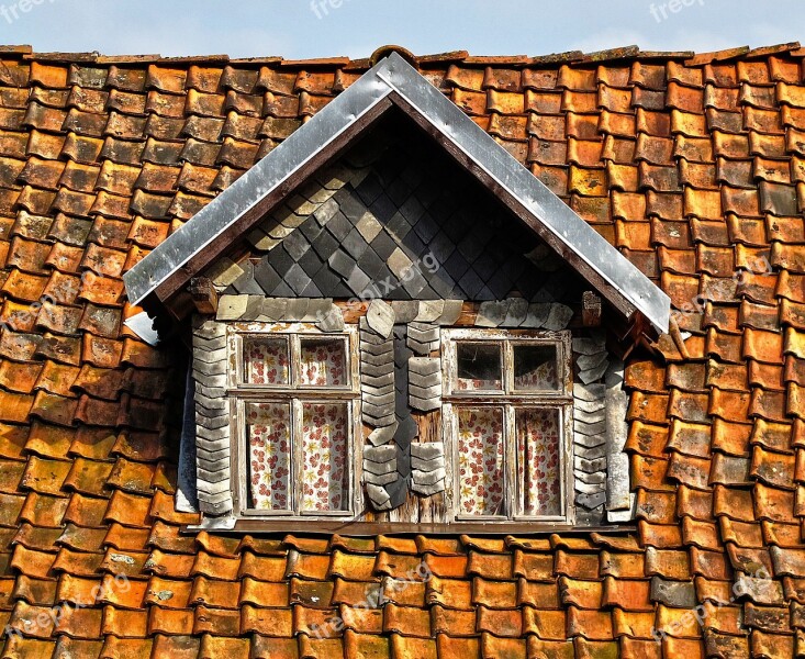 Roof Tile Wooden Windows Roof Windows Weathered