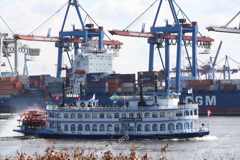 Ship Port Waters Pier Hamburg