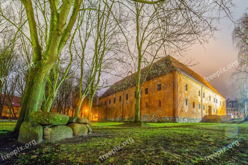 Castle Castle Of The Teutonic Knights Monuments The Old Town Night Photo