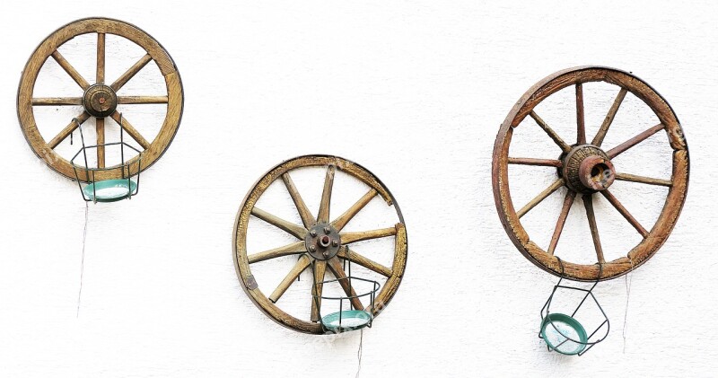 Wagon Wheel Spokes Wheel Wooden Wheel Iron Frosted