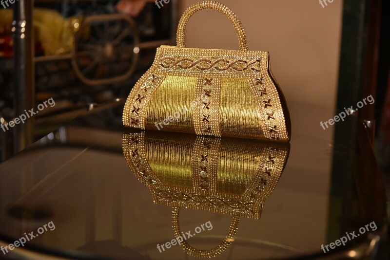 Golden Indian Wedding Purse Accessory Free Photos