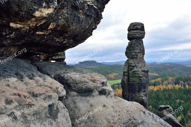 Nature Travel Landscape Elbe Sandstone Mountains Barbarine