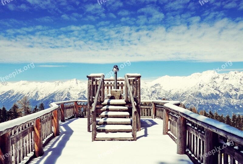 Snow Sky View Winter Inntal Valley