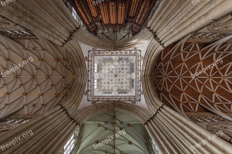 York Minster Ceiling Inside Architecture Old