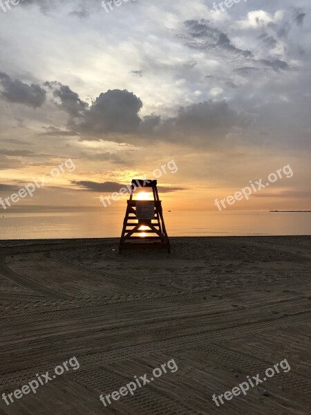 Sea Water Sunset Ocean Beach