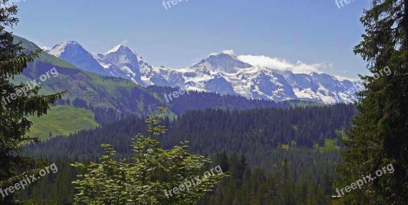 Eiger Monk Virgin Mountain Range Bernese Oberland