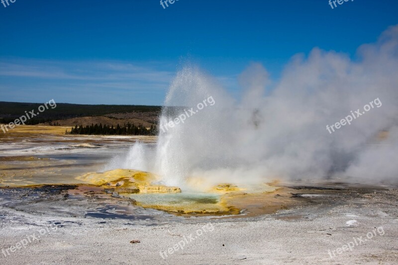 Geyser Waters Steam Thermal Spring Geothermal Energy