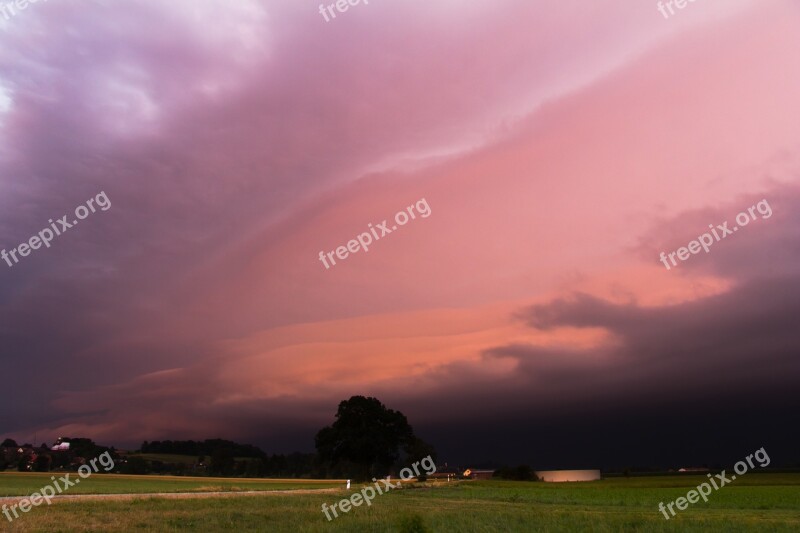 Shelf Cloud Evening Light Storm Hunting Storm Squall Line