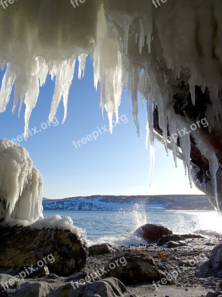 The Pacific Ocean Beach Icicles Coast Frazil