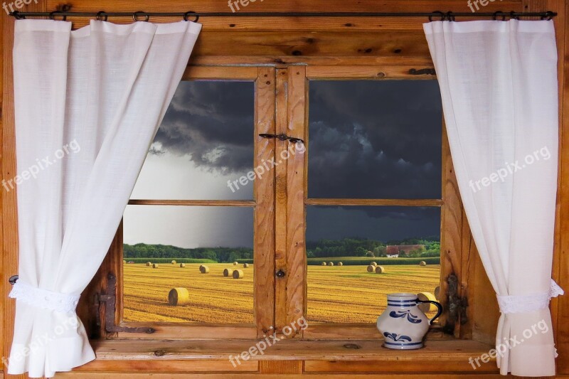 Rustic Look Village Curtain Window House