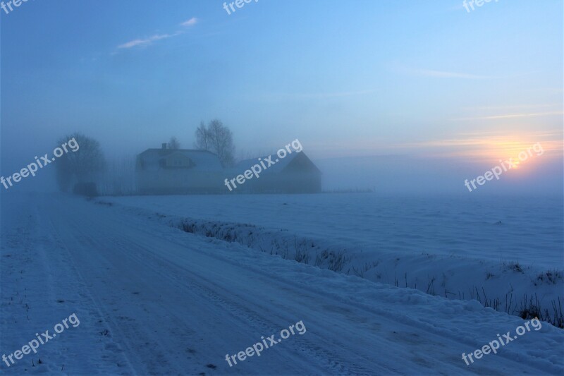 Mist Hazy Winter Snow Frost