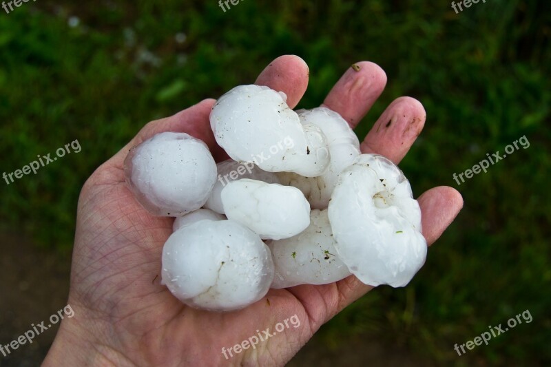 Hail Hand Storm Ice Lumps Precipitate