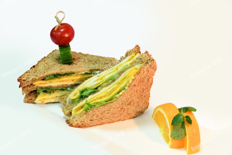 Brown Bread Toast Sandwich Breakfast Orange