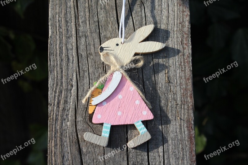 Hare Bunny Pendant Decoration Wooden