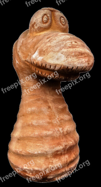 Nessie Figure Face Ceramic Sculpture