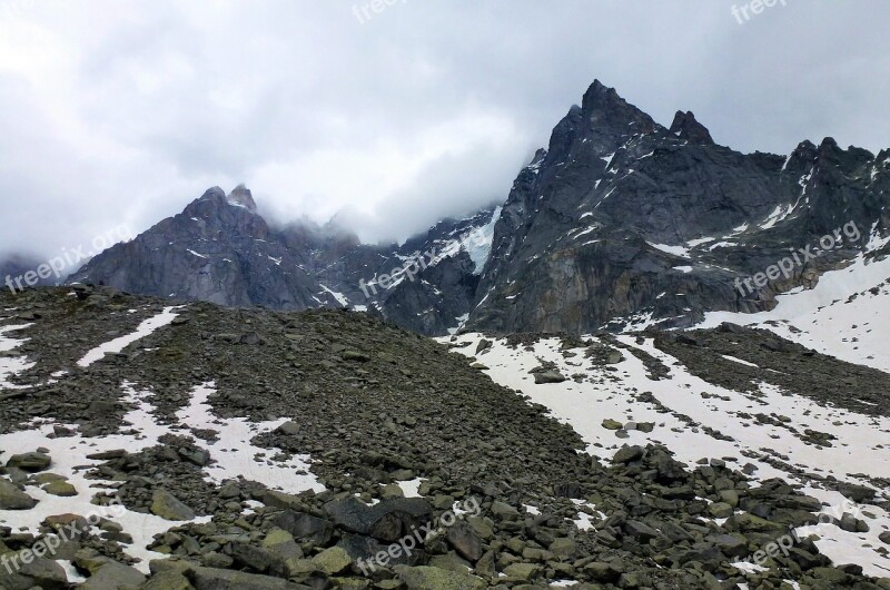 Alpe High Mountain Snow Landscape Panoramic