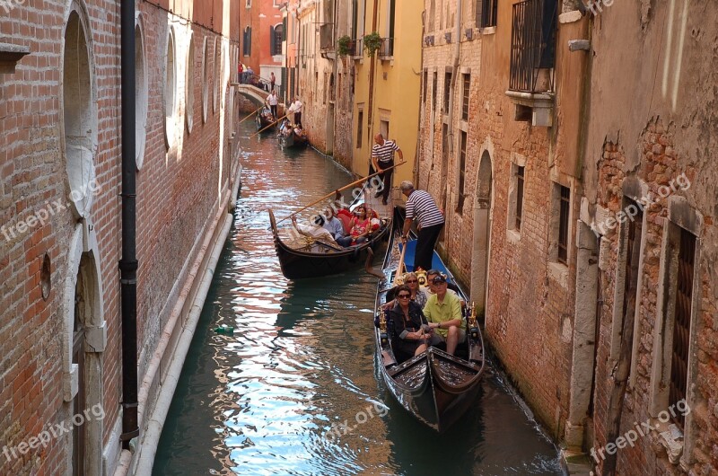 Canal Gondola Venetian Travel Old